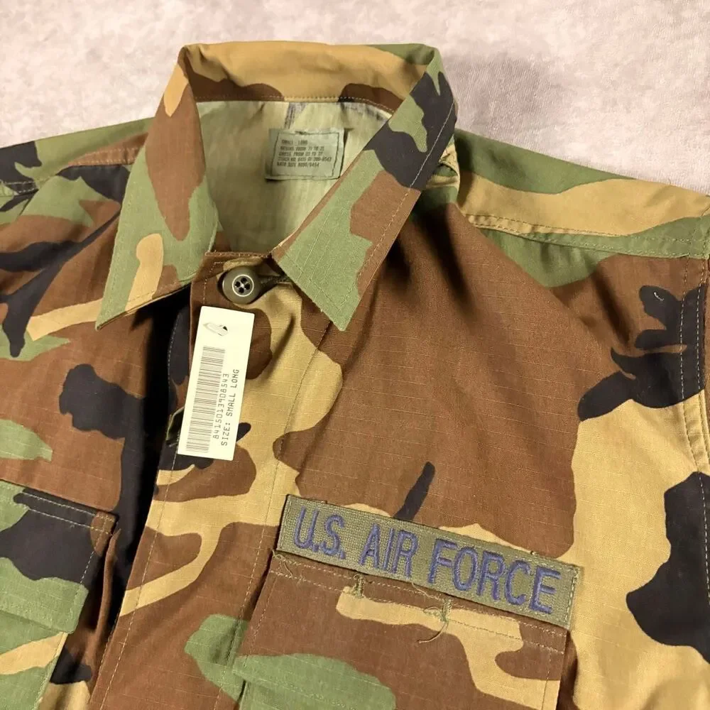 woodland camo authentic us air force button up field jacket new with tag